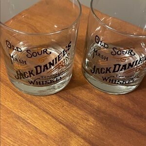 Jack Daniels Old Sour Mash Whiskey Glasses - Clear and Black